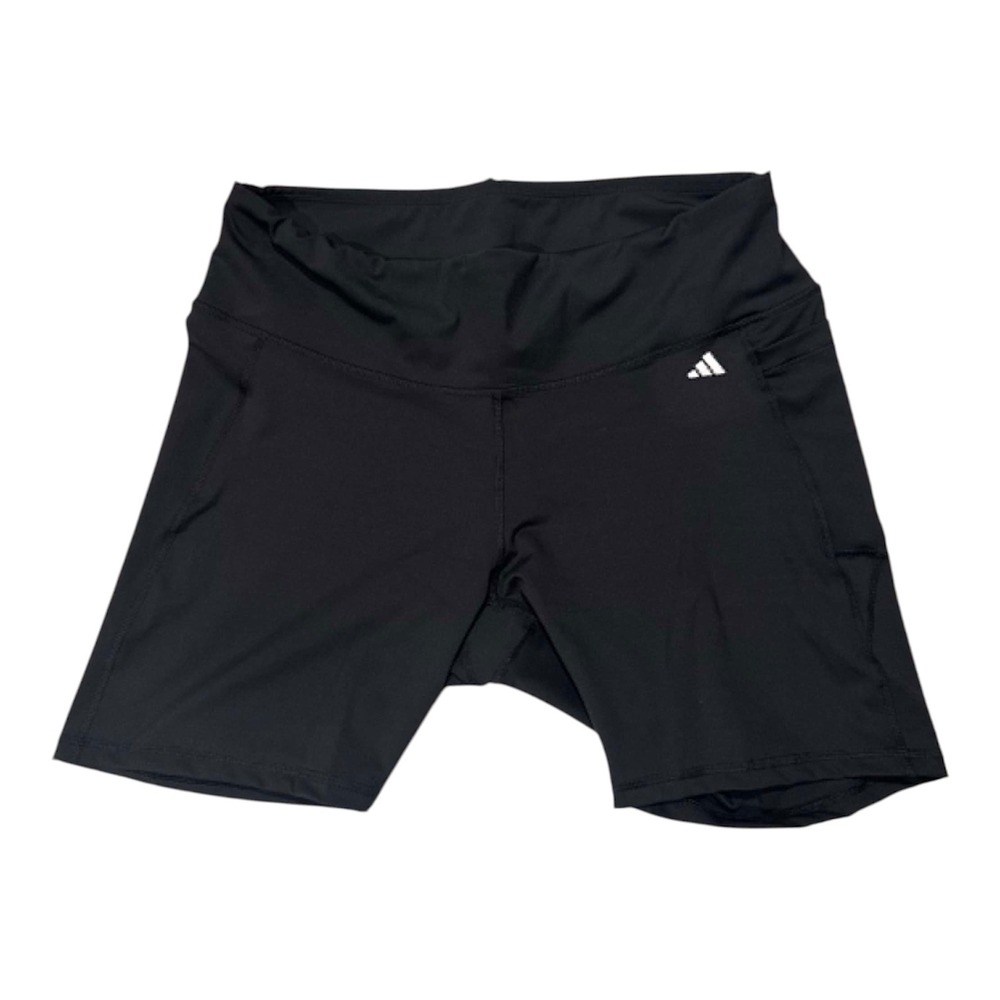 Adidas Optime Stash Pocket Solid Shorts Black Training Biker Tights Plus Size 3X